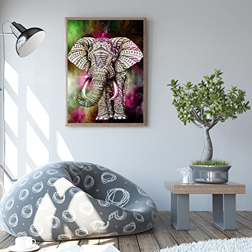 Airdea Diy 5D Diamond Painting Elephant Kits For Adults Beginners Round Full Drill Animal Diamond Painting Kits Elephant Diamond Art Gem Painting By Number Kits For Home Wall Decor 11.8 X 15.7 Inch #TOP5