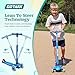 Gotrax KS1 Kids Kick Scooter, LED Lighted Wheels and 3 Adjustable Height Handlebars, Lean-to-Steer & Widen Anti-Slip Deck, 3 Wheel Scooter for Boys & Girls Ages 2-8 and up to 100 Lbs (Blue)