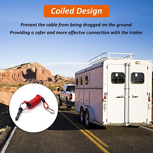 Trailer Breakaway Cable - 4 Foot Breakaway Cable and Pin for Breakaway Switch - Stainless Steel Spring Towing Coiled Wire,Safety Cables Strap (4 Foot-1Pack)