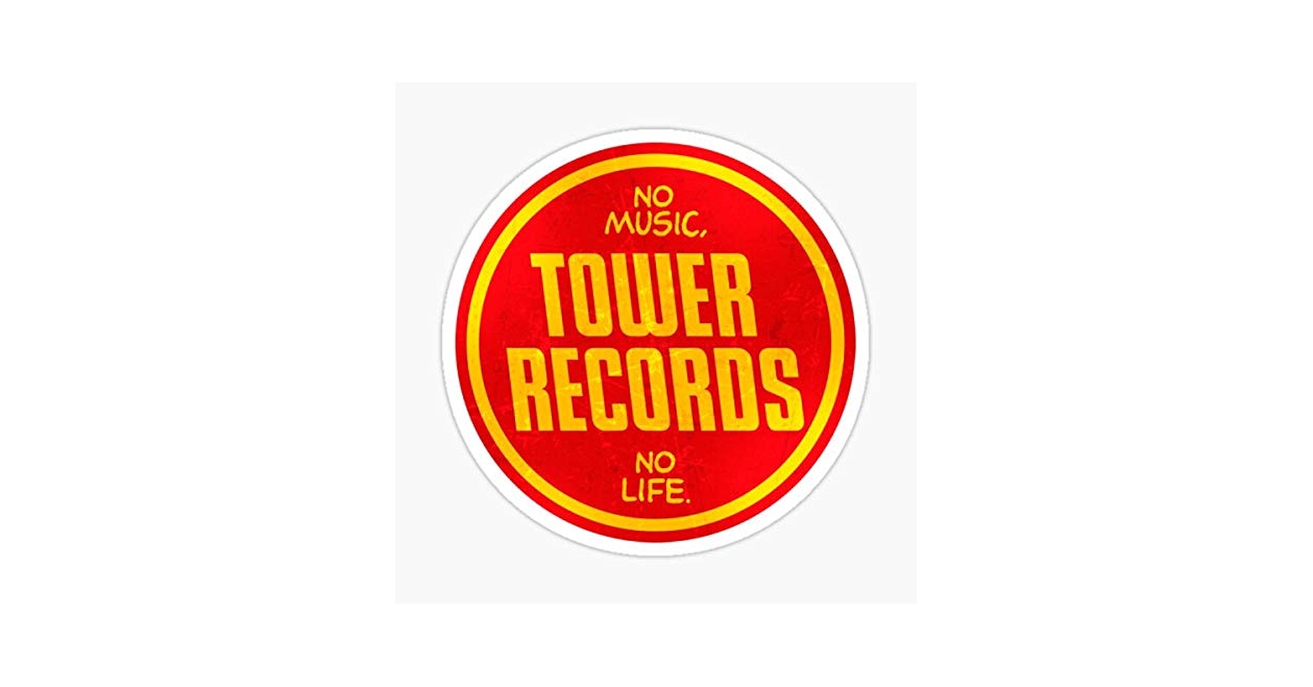 激レア　ステッカー　シール　(非防水紙製) タワーレコード　2001年　20年前 Amazon.com - Tower Records Vintage Logo Sticker - Red, Vinyl