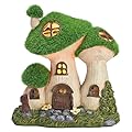 TERESA'S COLLECTIONS Garden Decor, Mushroom Fairy Garden House,Fairy House Decor, Waterproof Resin with Solar Lights, Garden Decor, Garden Gifts for Mom,Indoor/Outdoor,6.7"