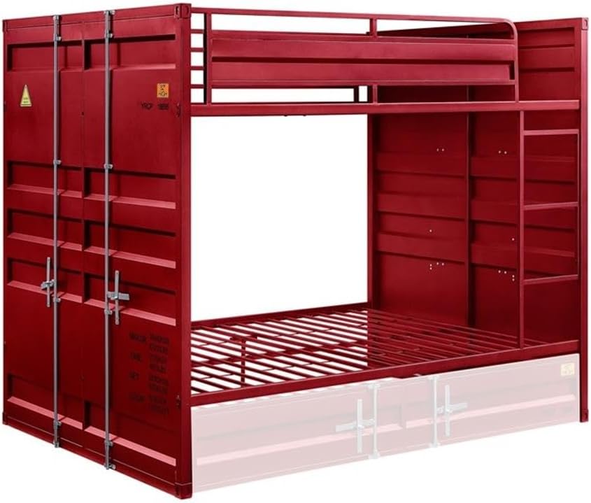 Acme Cargo Full Over Full Bunk Bed in Red