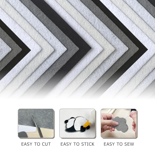 Image of 30Pcs Stiff Felt Sheets, 1mm Thick Felt Fabric Squares for Sewing & DIY