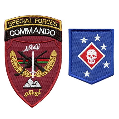 2AFTER1 Set of 2 Touch Fastener Patches Afghanistan Special Forces MARSOC USMC Raiders Army ANASF Ana