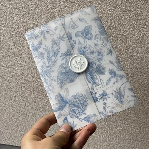 Papier vélin fleurs bleues pour réussir de belles invitations - 2