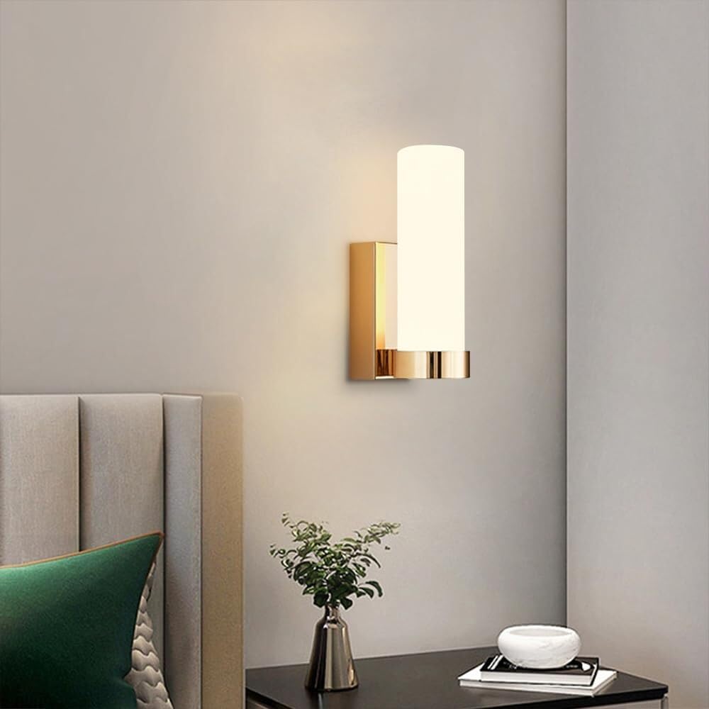 Lampada da Parete Moderna in Vetro per Bagno, Illuminazione Interna con Paralume, Elegante Lampada Tubolare per corridoio, Raffinato complemento d'arredo per la casa.