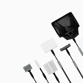 Multipurpose Fish Tank Cleaning kit, 6-in-1 Aquarium Cleaning Set,Adjustable Long Handle Aquarium Clean Tool Set