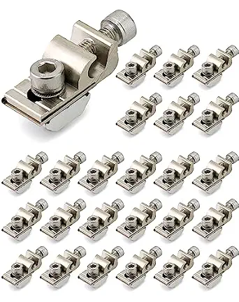QWORK Grounding Lug 25 Pack – Aluminum Alloy Solar Rail Connector for Rooftop, Ground Mount & Carport Systems