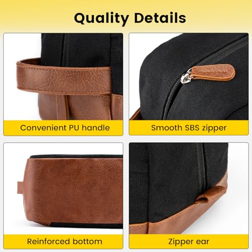 Vorspack Vorspack Toiletry Bag Hanging Dopp Kit For Men Water Resistant Canvas Shaving Bag With Large Capacity For Travel- Black thumb #3