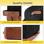 Vorspack Travel Toiletry Bag - Hanging Toiletry Bag for Men Water Resistant Canvas Shaving Bag with Large Capacity for Travel - Black - Image 4