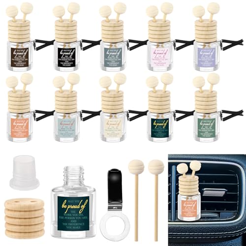 Image of Cinnvoice 30 Pcs End of Year Teacher Appreciation Gifts Bulk, Empty Car Diffuser Bottles with Vent Clip, Refillable Essential Oil Car Air Freshener Gifts for Teacher Coworker Team Staff (Proud)