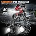 Motorcycle Auxiliary Lights,LEDMIRCY Motorcycle Driving Lights With Switch Wiring Harness Kit Fog Spot Light Waterproof and Shockproof Exploradoras LED Para Moto with Mount Brackets for ATV Snowmobile