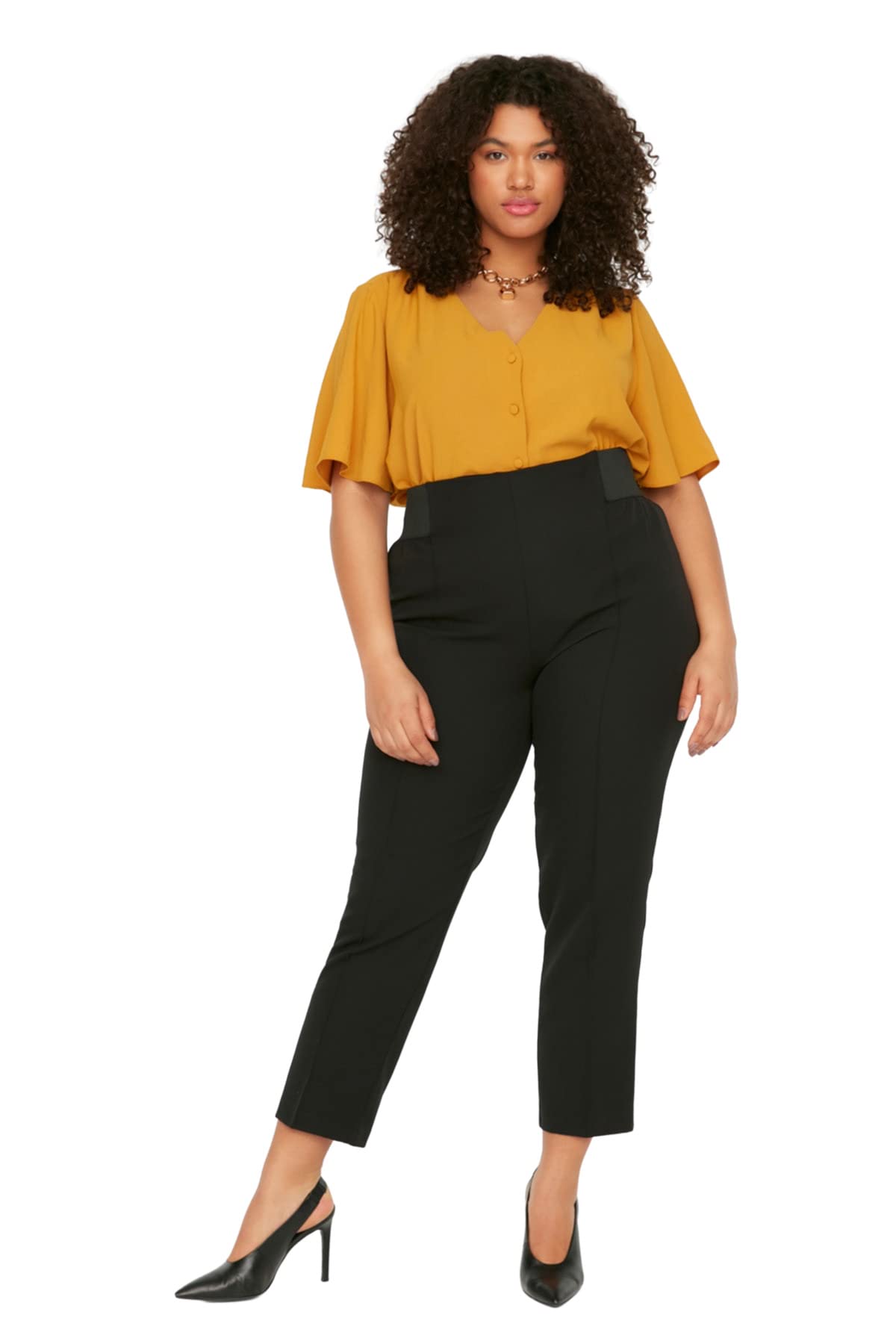 Trendyol - Normal Waist Carrot Pants Plus Size Pants, Pantaloni Donna