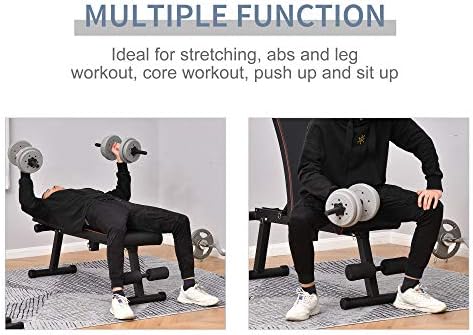 HOMCOM Multifunctional Sit Up Dumbbell Lifting Weight Bench Adjustable Foldable Exercise for Home, Office and Gym, Black