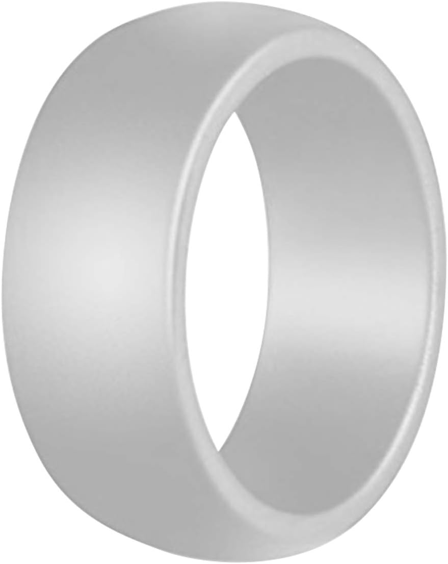 KONQUER Silicone Wedding Rings, Comfortable and Flexible Rubber Wedding Band for Men with Classic Comfort Fit Design, Single Ring and 4 Pack, 8.7mm Wide, 2.5mm Thick