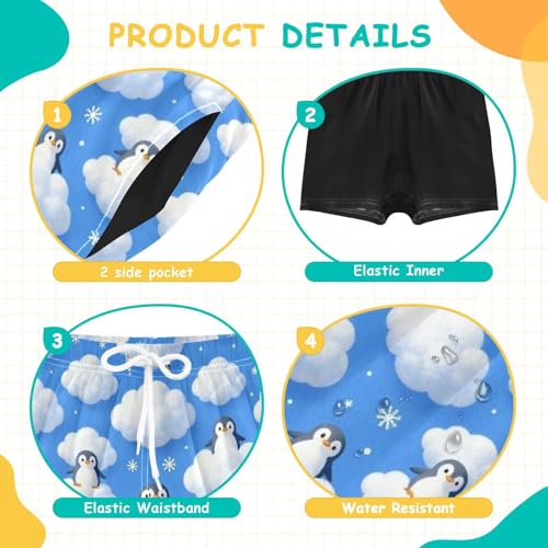 Short de plage avec cordon de serrage et taille élastique 4T - 5