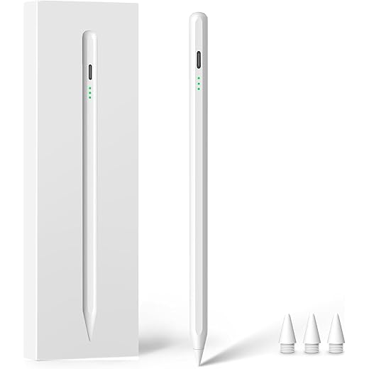 Stylus Pen for iPad 2018-2023, 15mins Fast Charge Apple Pen iPad Pencil with Palm Rejection and Tilt Sensitivity, Compatible with iPad Pro 11/12.9in, iPad 6/7/8/9/10, iPad Air 3/4/5, iPad Mini 5/6