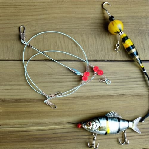 Línea líder de nylon azul para pesca 12 piezas miniatura 5