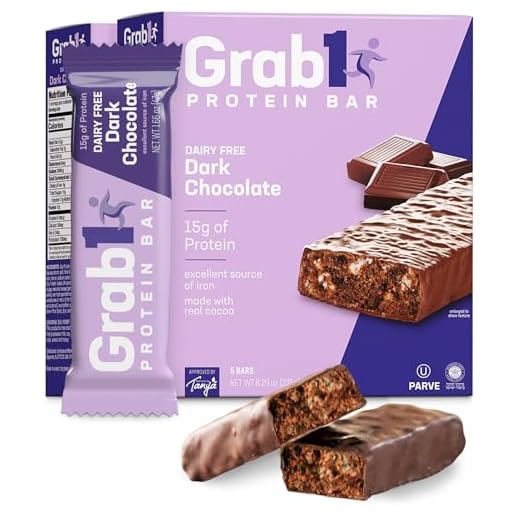 Grab1 Dairy Free Protein Bars | 15 Grams Protein| With Dark Chocolate (2 Pack - 10 Bars) Controls Hunger | Vegan Friendly | Certified Kosher | Delicious Tasting | Low Calorie | Great Meal Replacement or Snack