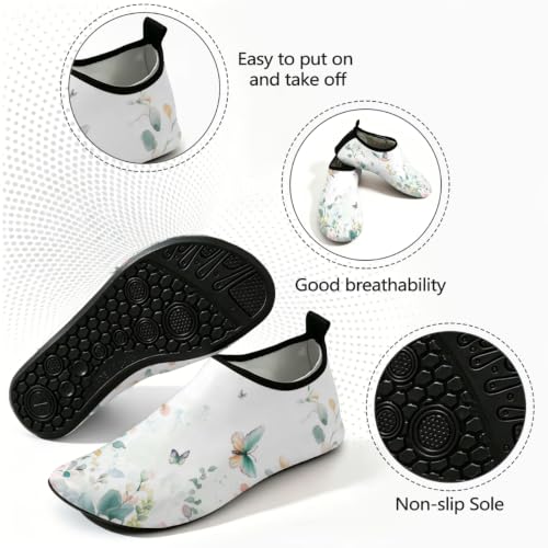 Zapatos acuáticos de playa unisex con estampado botánico de secado rápido 4