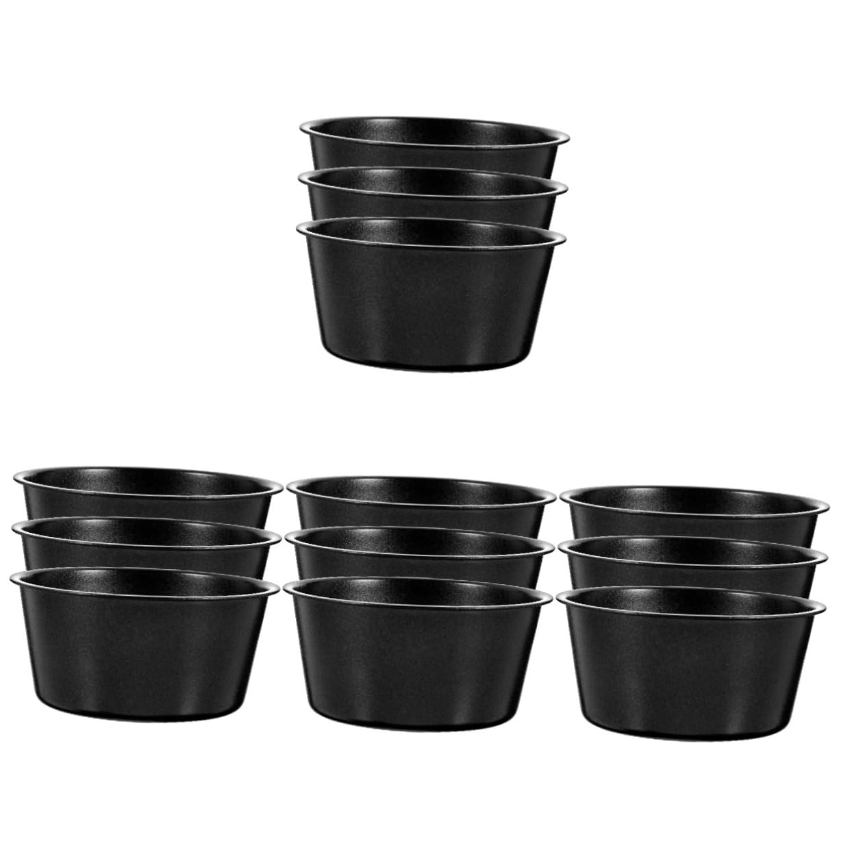 ABOOFAN 4 Juegos Molde De Pudín Formas De Moldes Para Pasteles Molde De Pastel Pequeño Molde Para Hornear Pasteles Para El Hogar Molde Para Pasteles Black Acero Carbono 3 Piezas * 4