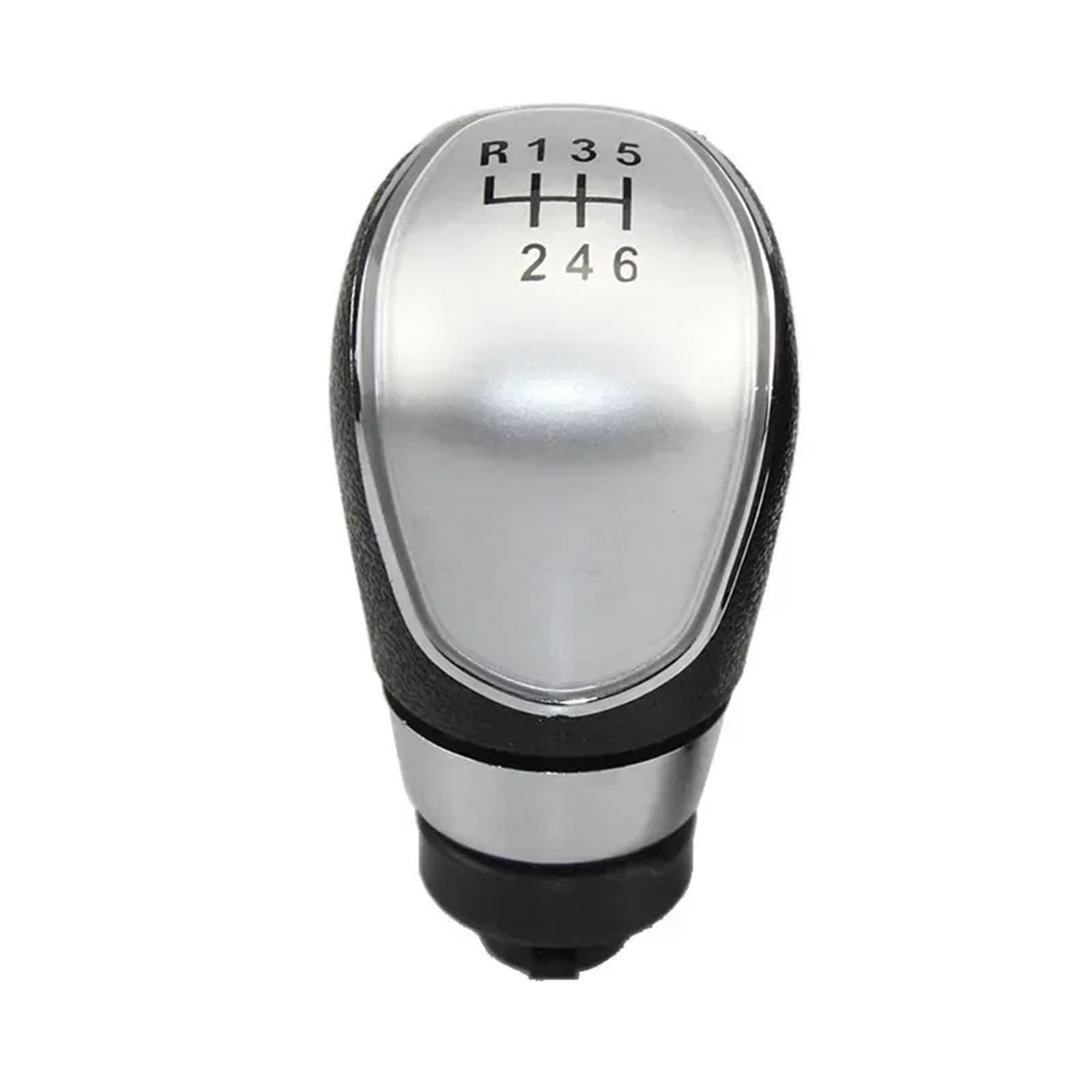 EHWLFVX Car Gear Shift for Mondeo MK4 for Fiesta MK7 2008-2013 5/6 Speed Gear Shift Knob Stick Head Lever Handle Automobiles Parts(6 Speed Silver)