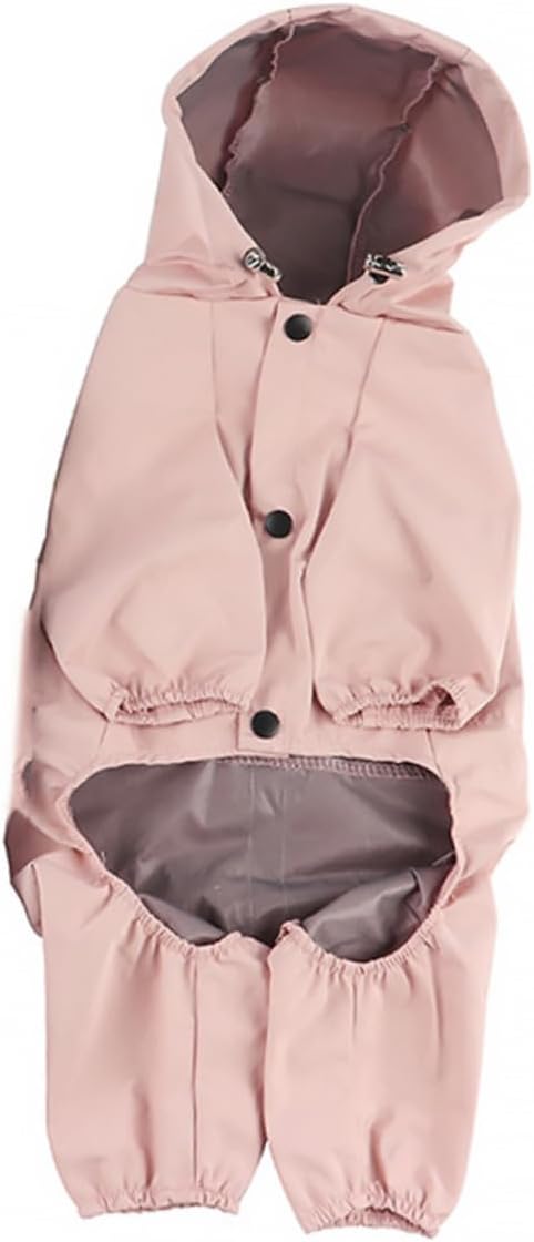 Cabilock Dog Raincoat Puppy Waterproof Reflective Breathable Pink L Four-Legged Pet Clothes Rain Jacket for Outdoor Use