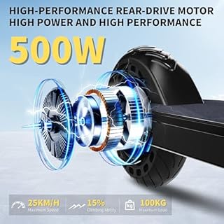 QnQ E Scooter, 2025 8 Zoll Faltbarer Roller, 500 W/20 km/h Motor, 15 km Reichweite, pannensichere Wabenreifen, Kinder und Jugendliche.