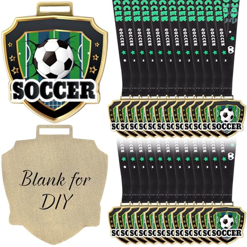 Loetere Soccer/Cornhole/Swimming Award Medals Bulk with Neck Ribbon 2. 56