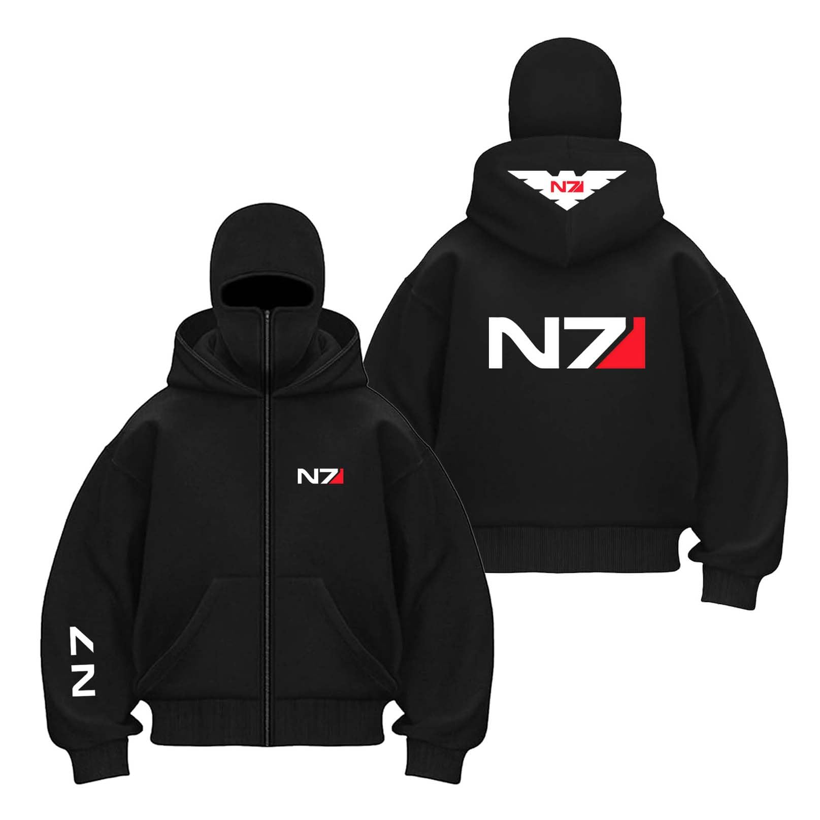 Tkajhpah Men's Heis Balaclava Hoodies Full Zip Activewear For N..7 Casual Outwear Tops Collision Color Coat Athletic Jacket Double Hood Hoody Long Sleeve Sweatshirts-||Xx_l