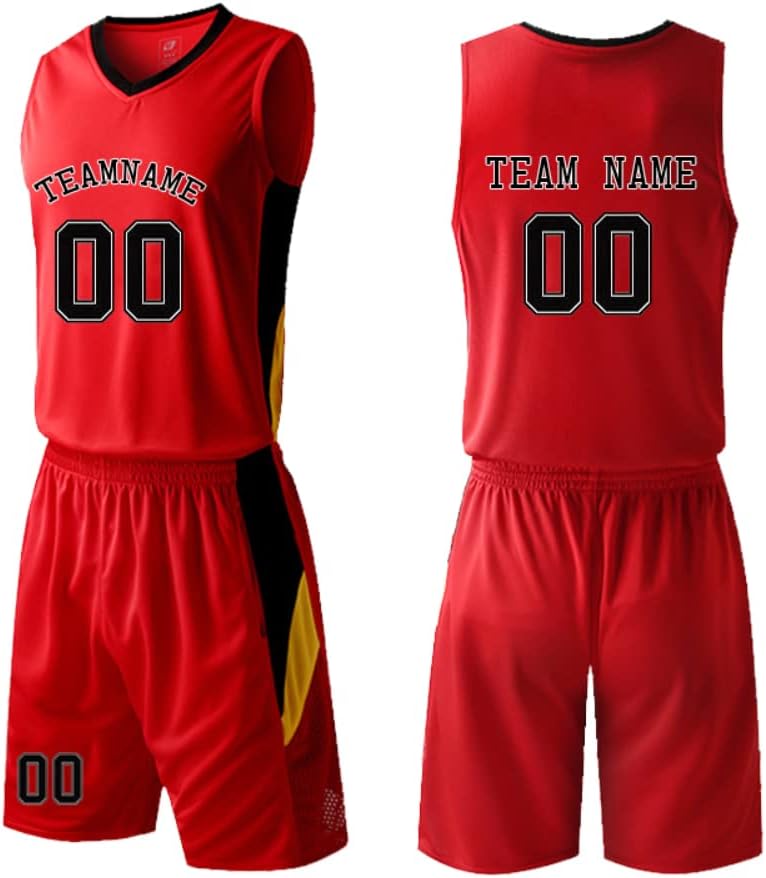 Custom Basketball Jersey Uniforms Printed Name Number Breathable School Team Clothes for Men Jersey and Shorts Set