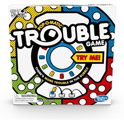 Hasbro Gaming Trouble Board Game for Kids Ages 5 and Up 2-4 Players (Packaging may vary) Cover