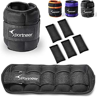 Sportneer Ankle Weights Set Wrist Weights Set 3.5lbs for Men Women, Adjustable Weights Ankle Weight Wrist Weight Straps for Fitness Walking Running Jogging, 1.6lbs-7lbs a Pair