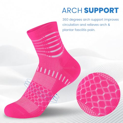 Image of IRAMY Ankle Compression Socks for Women Men Plantar Fasciitis Relief 3 /5 Pairs Cushioned Athletic Running Socks