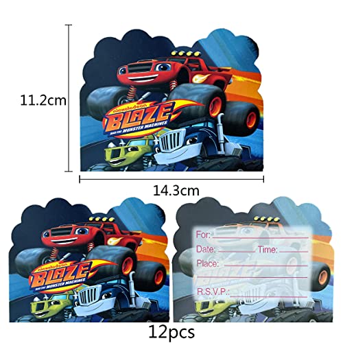 simyron Carte Invitation Anniversaire Enfant de Fête Blaze Truck 12 Cartes d'invitation Amusantes pour Enfants pour 12… - Image 3