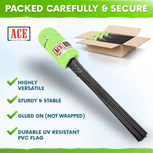 ACE Supply Pacote de 100 Bandeiras Fluorescentes de Marcação de Cal - Bandeiras Marcadoras de 4 X 5