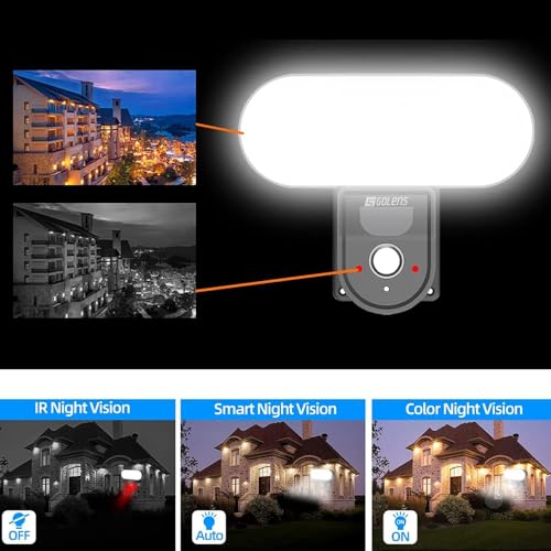 Image of Golens V59 Smart Flood Light Camera | 2MP Wi-Fi Camera | PIR Motion | Night Vision | Waterproof | Supports Android & iOS | Cloud Storage & TF Card Up to 128GB