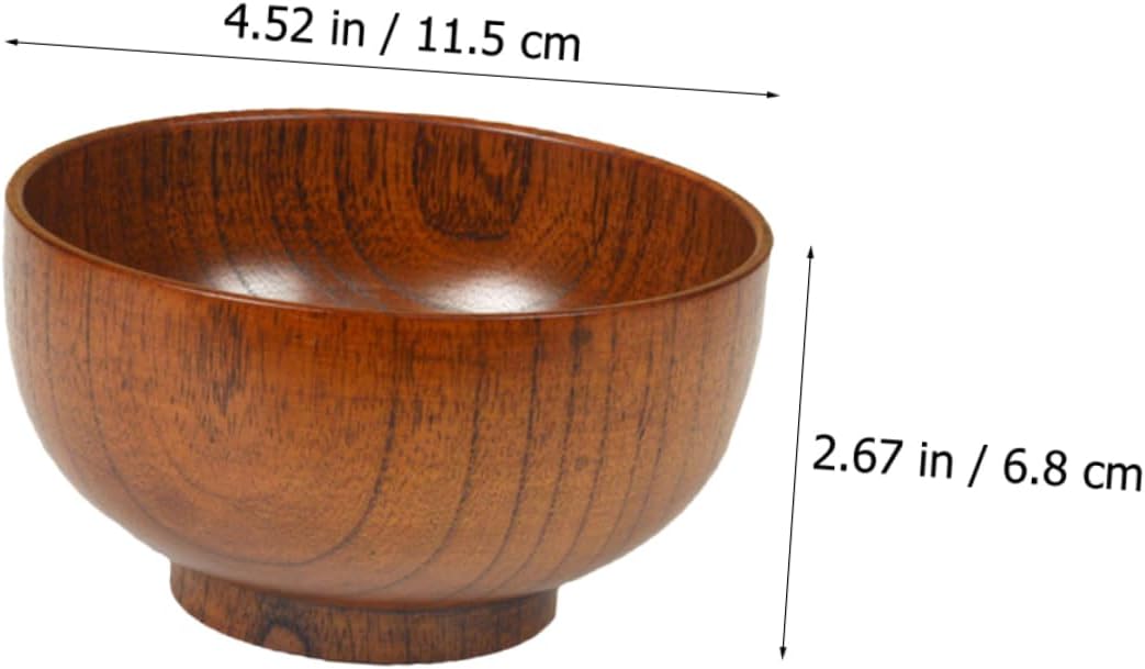 1Pc Japanese Style Wooden Bowl Food Container for Adults for Snacks Meals