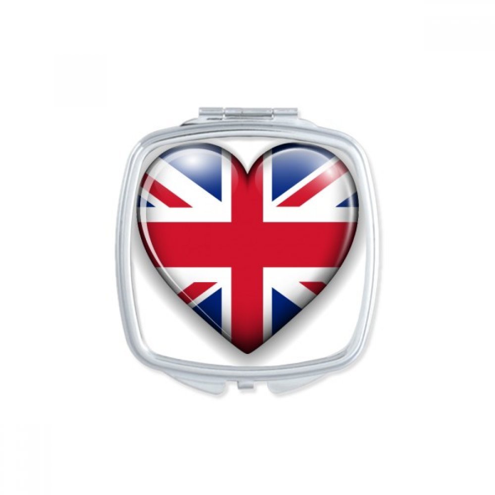 Miroir de poche Union Jack coeur pour vos retouches maquillage en voyage