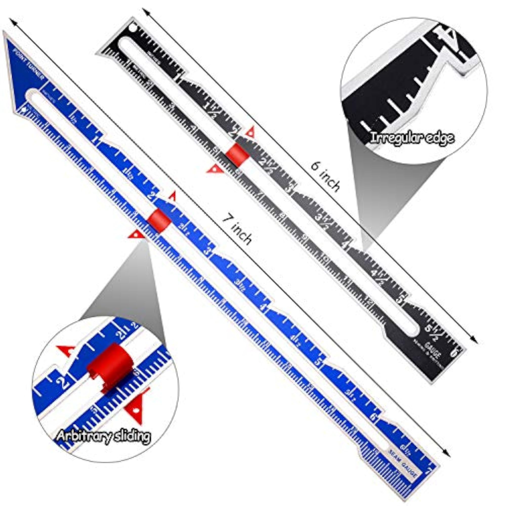 3 Pieces Sewing Gauge Measuring Tool Set
