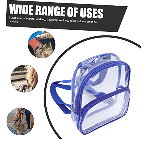 Milisten Mini Clear Backpack for Women and Portable Transparent PVC Travel Bag Stadium Approved Heavy Duty Daypack for Shopping Travel and Daily Use3