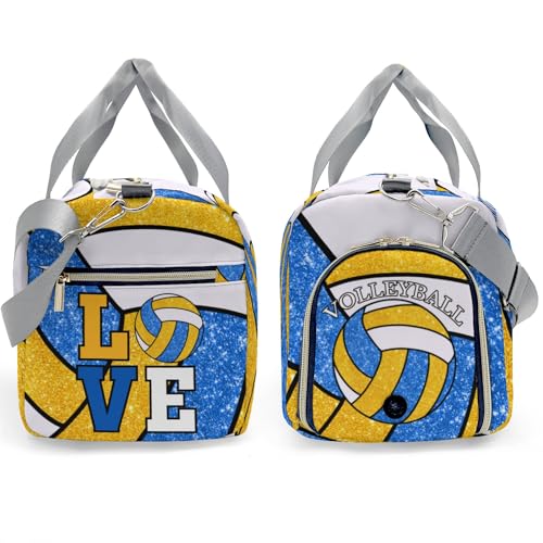 zaaprintblanket Duffel Bags Blue Green Gold Volleyball Waterproof Sport Gym Travel Perform Bag Custom Training Bag with Name3