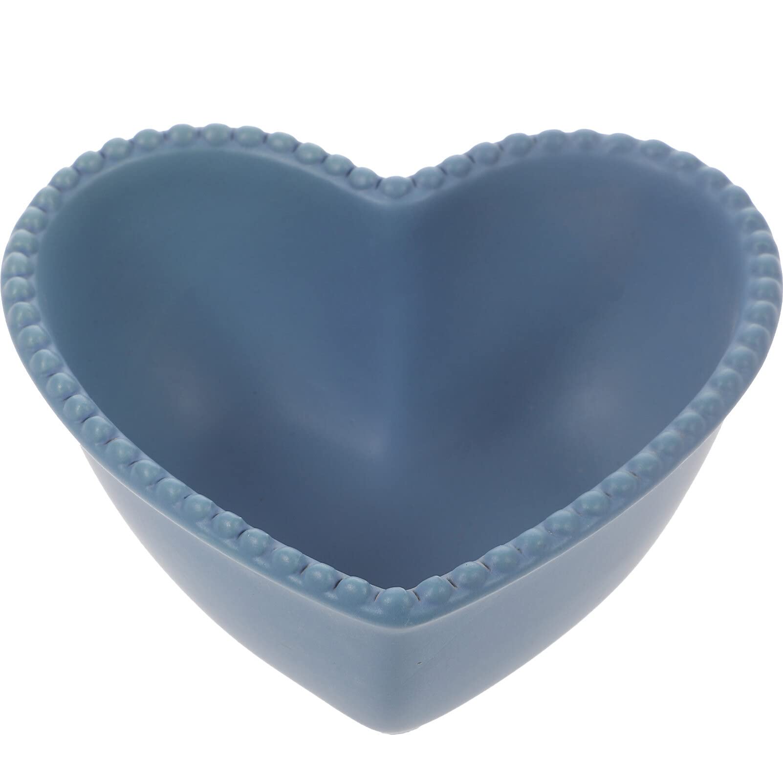Operitacx Soy Sauce Dish Heart Shaped Ceramic Bowl Salad Dessert Bowl Fruit Snack Serving Bowl Porcelain Sauce Dish Sushi Soy Dip Bowls for Cereal Appetizer Ice Cream Bowl blue Oatmeal Bowl