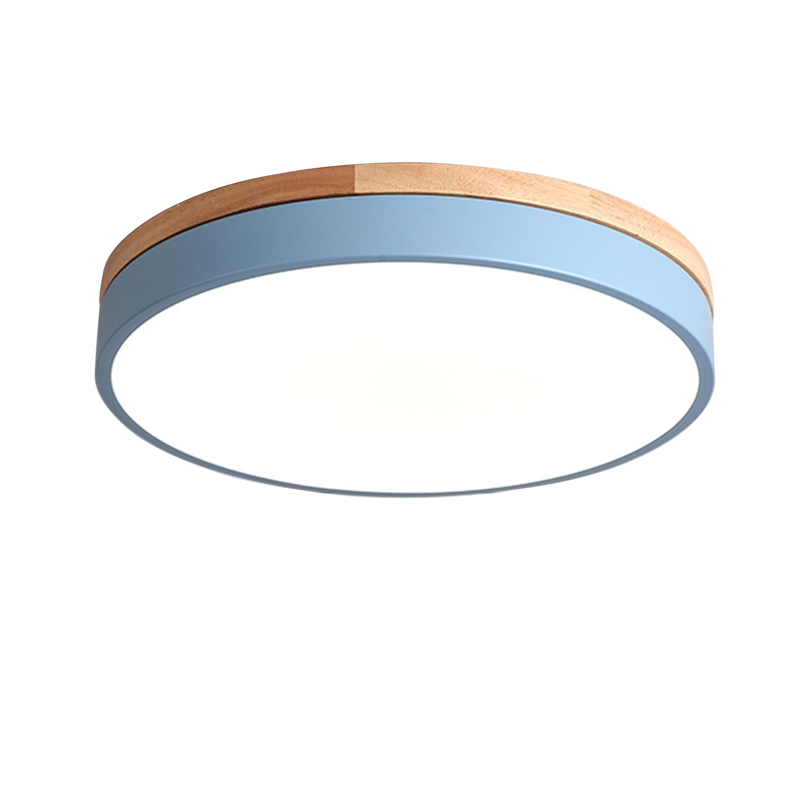 Pendant Lamps LED Ceiling Light Modern Round Wooden Flush Mount Ultra-thin Bedroom Kitchen Balcony(50CM 36W Blue Stepless Dimming)