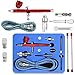 Produktbild GANZTON Airbrush Set Double Action Airbrush Pistole Kit mit 0,2mm 0,3mm 0,5mm Düsen und Nadeln und Doppel Action Trigger für Nägel Tattoos Nailart Kuchen Makeup Modellbau und anderes Handwerk Rot