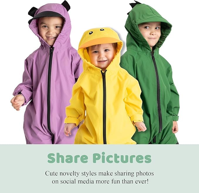 Image of Cuddle Club Kids Toddler Snow & Rain Suit - Muddy Buddy Waterproof Coverall One Piece Weather Resistant Baby Jacket