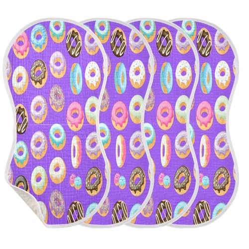 Kigai Donut Baby Burp Cloths Extra Soft and Absorbent Burping Rags Cotton Burping Clothes Baby Washcloths for Newborn Boys Girls - 1 Pack3