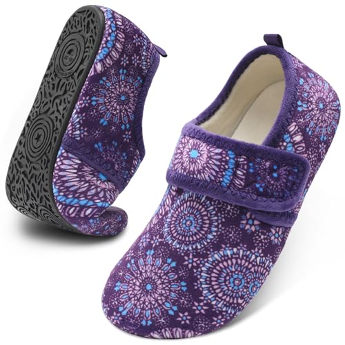 JOINFREE House Slippers for Women Men Cozy Slip On Bedroom Shoes Wide Barefoot Slipper Socks for Indoor Home Travel Office Yoga