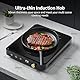 TOKIT Induktionskochplatte 2000W, Induktionskochplatte M2 mit Drehknopf Einzel 9 Feuerstufen, Timer 90 Minuten, 40mm Ultradünn, Schwarz für Küche, Wohnheim, Camping