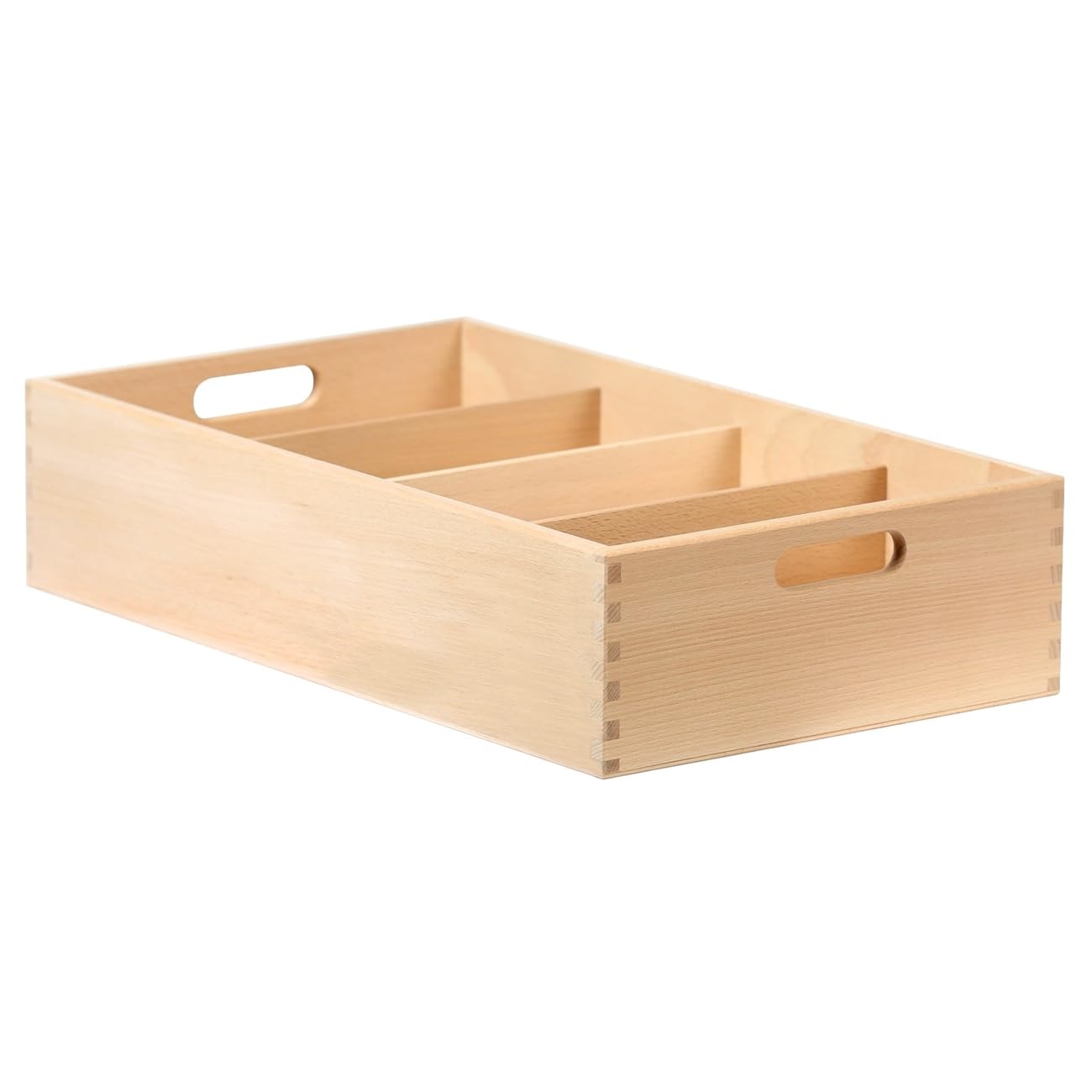 Bütic - Cubertería de madera para el hogar y el gastro (3 compartimentos, 4 compartimentos, 5 compartimentos, 4 compartimentos), color marrón
